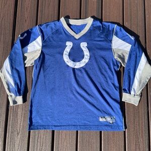 Indianapolis Colts Logo NFL Long Sleeve Jersey Mens Size L Casual Sportswear
